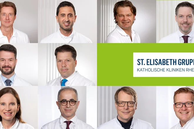 Collage aller Klinik verantwortlichen Ärzte der St. Elisabeth Gruppe.