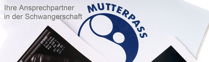 Mutterpass und Ultraschallbilder der Schwangerschaft.