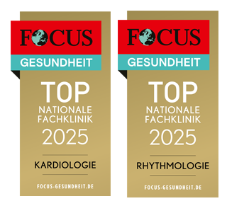 FOCUS-Siegel "Top Nationale Fachklinik 2025 für Kardiologie und Rhythmologie"